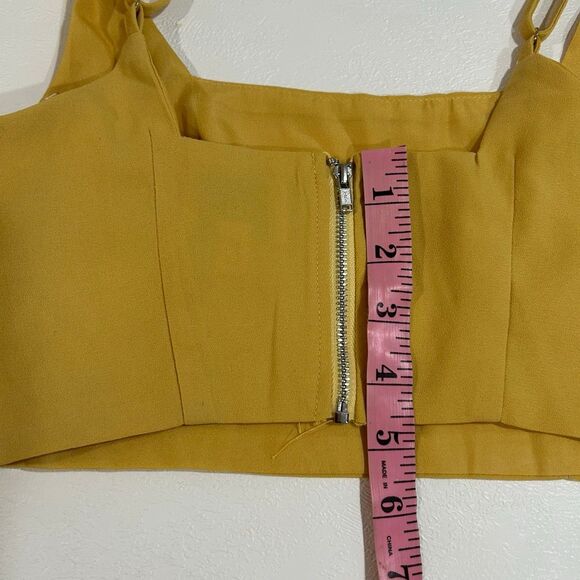 SNDYS Mustard Yellow Structured Crop Top Size XS - Picture 5 of 6
